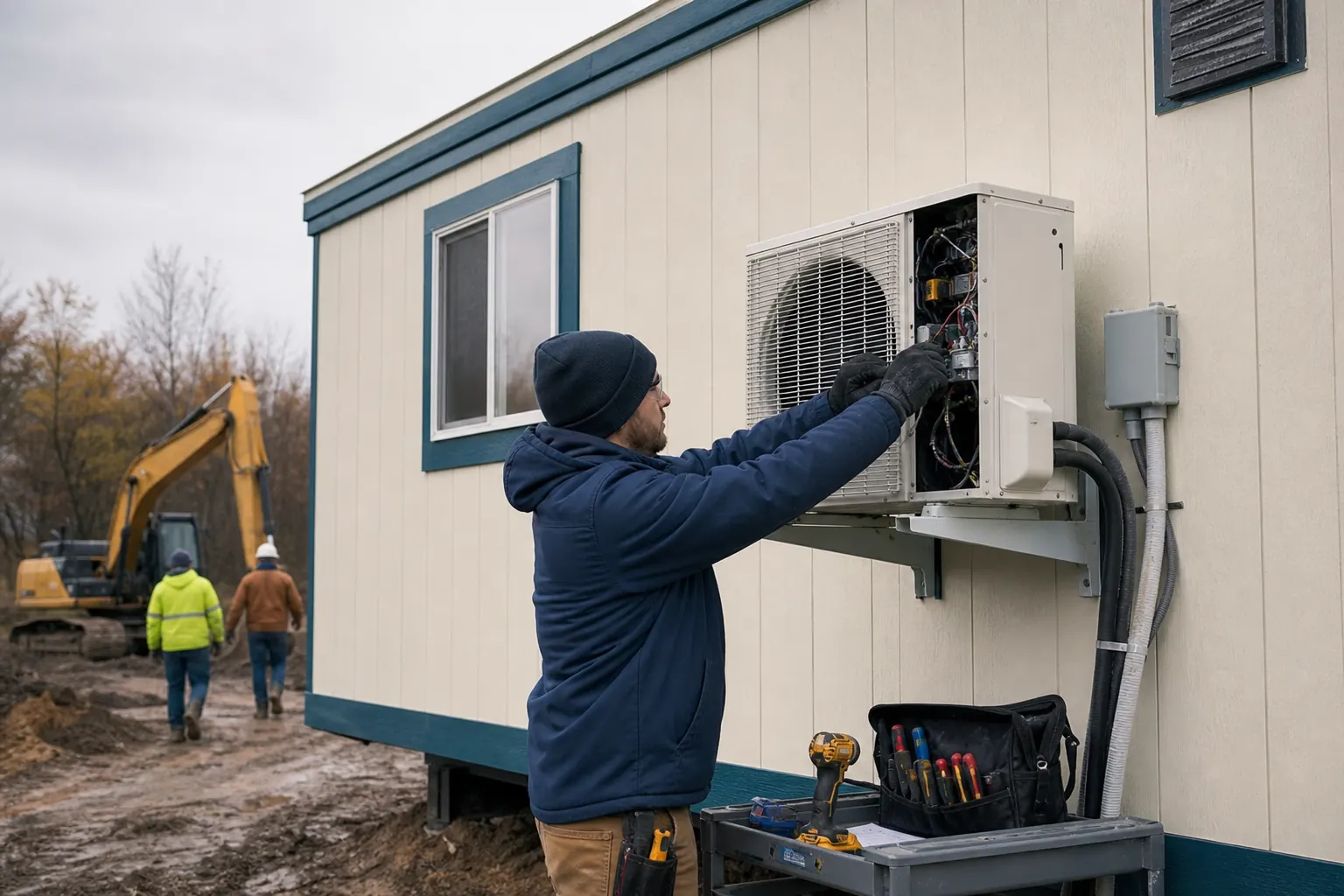 Office trailer HVAC and winterization